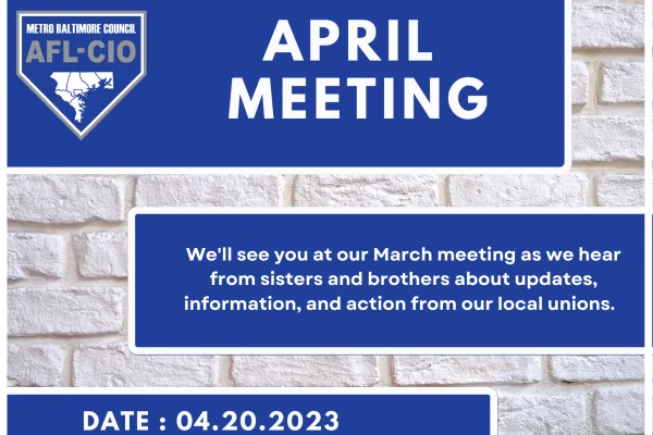 April Meeting Notice