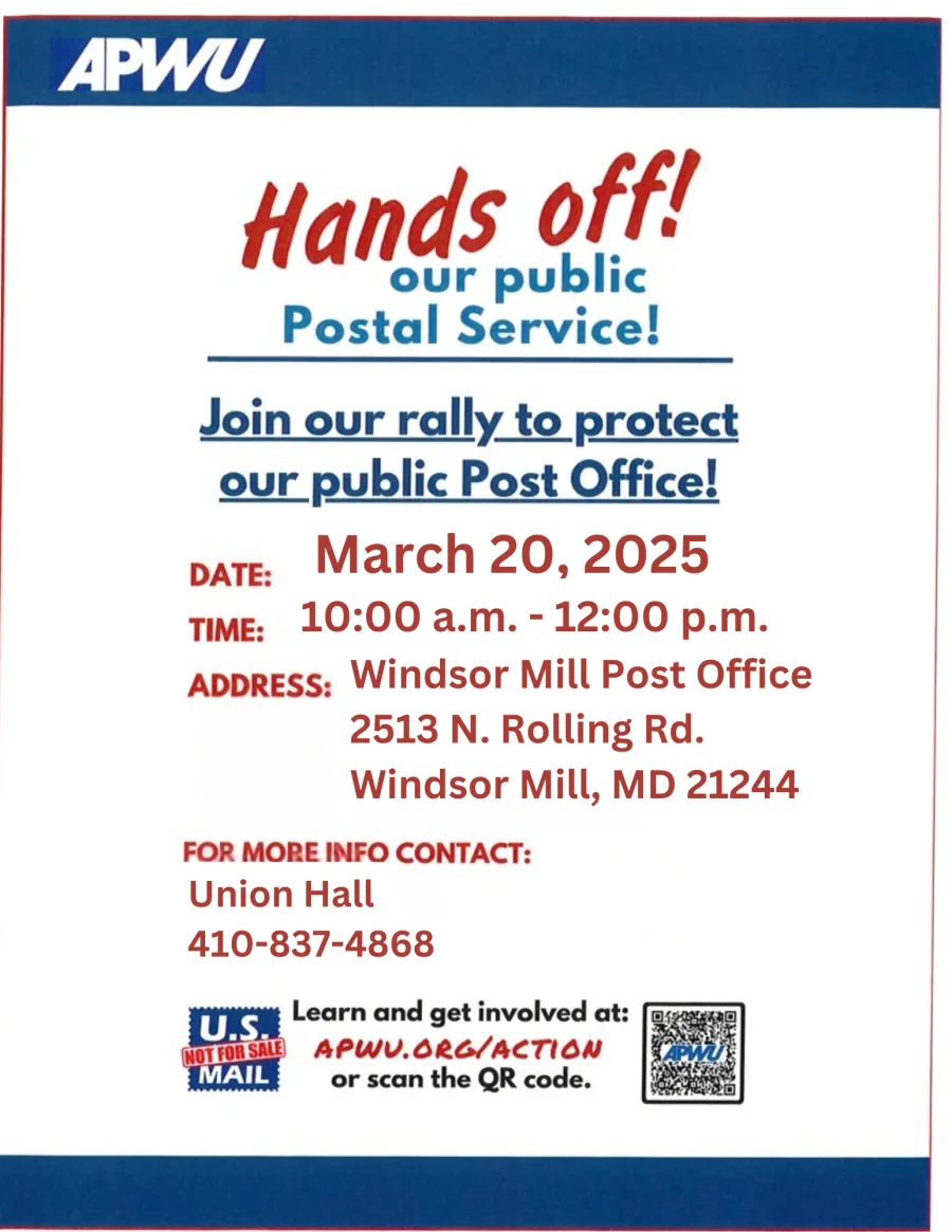 Hands off our public post office flyer